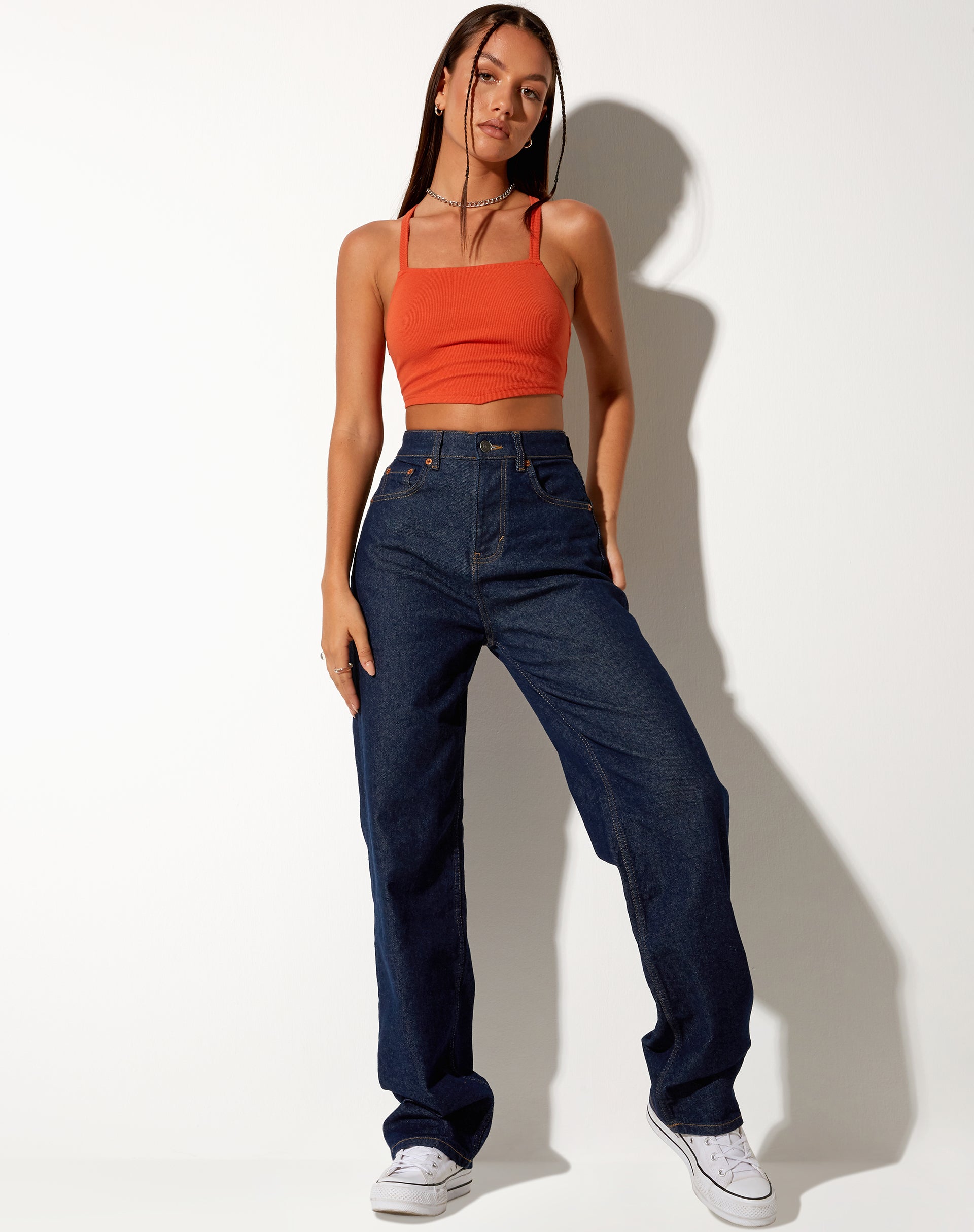 Afbeelding van Nara Crop Top in Rib Tangerine