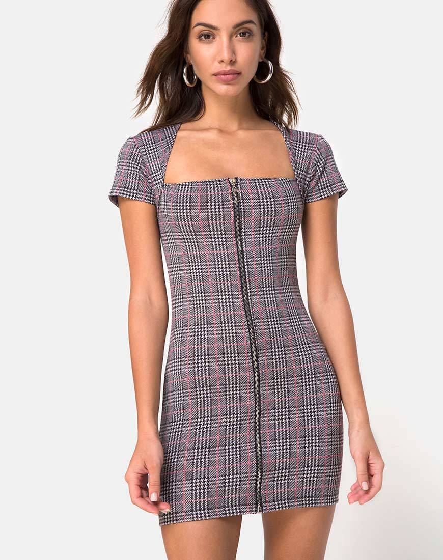 Afbeelding van Zileah Shift Dress in Charles Check Blush