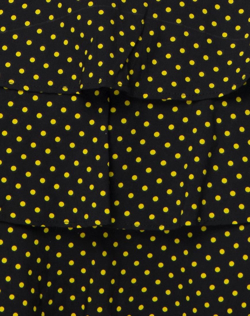 Afbeelding van Casseyette Rok in Geel en Zwart Polka Dot