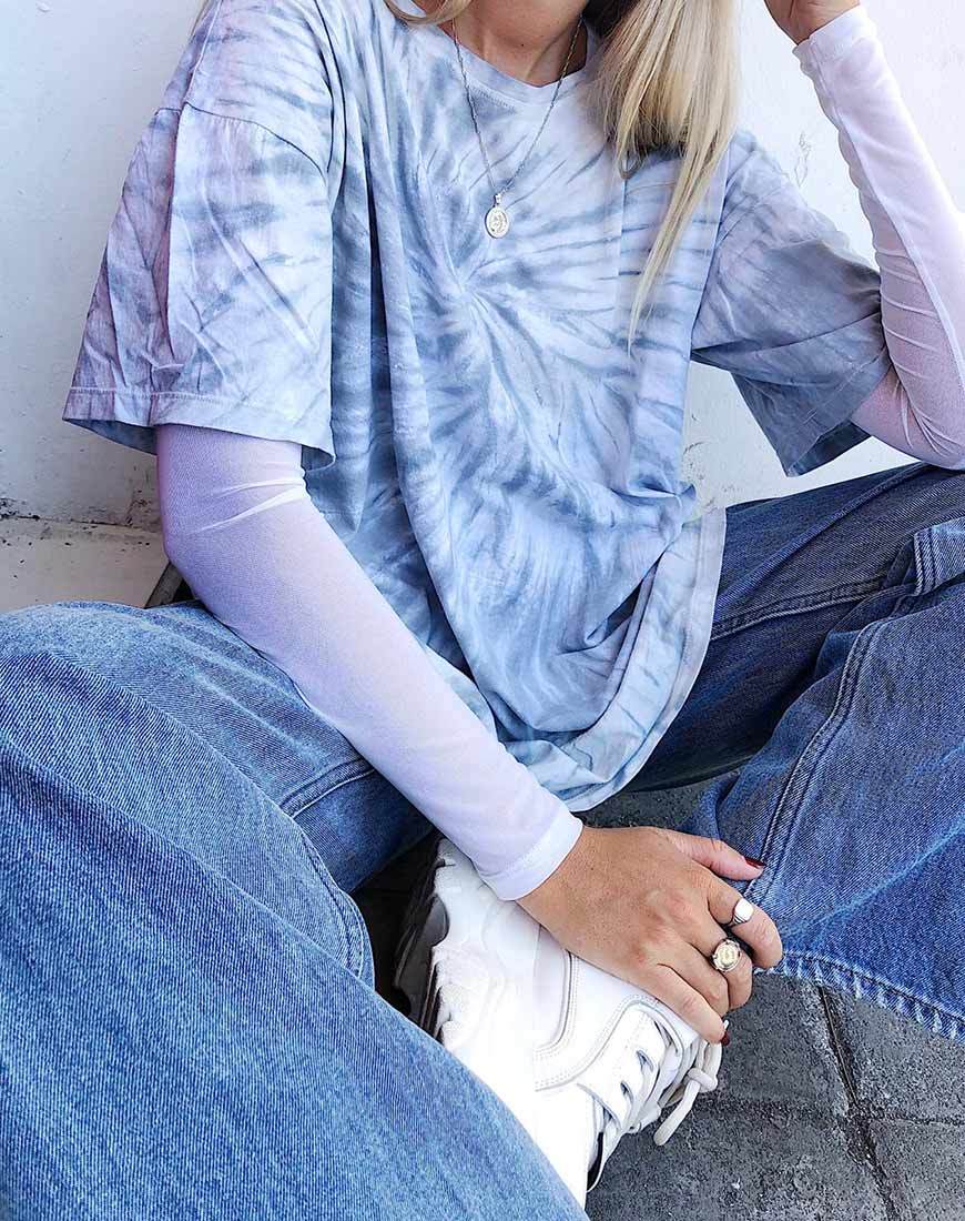 Maxi T-shirt in grijs Tie Dye