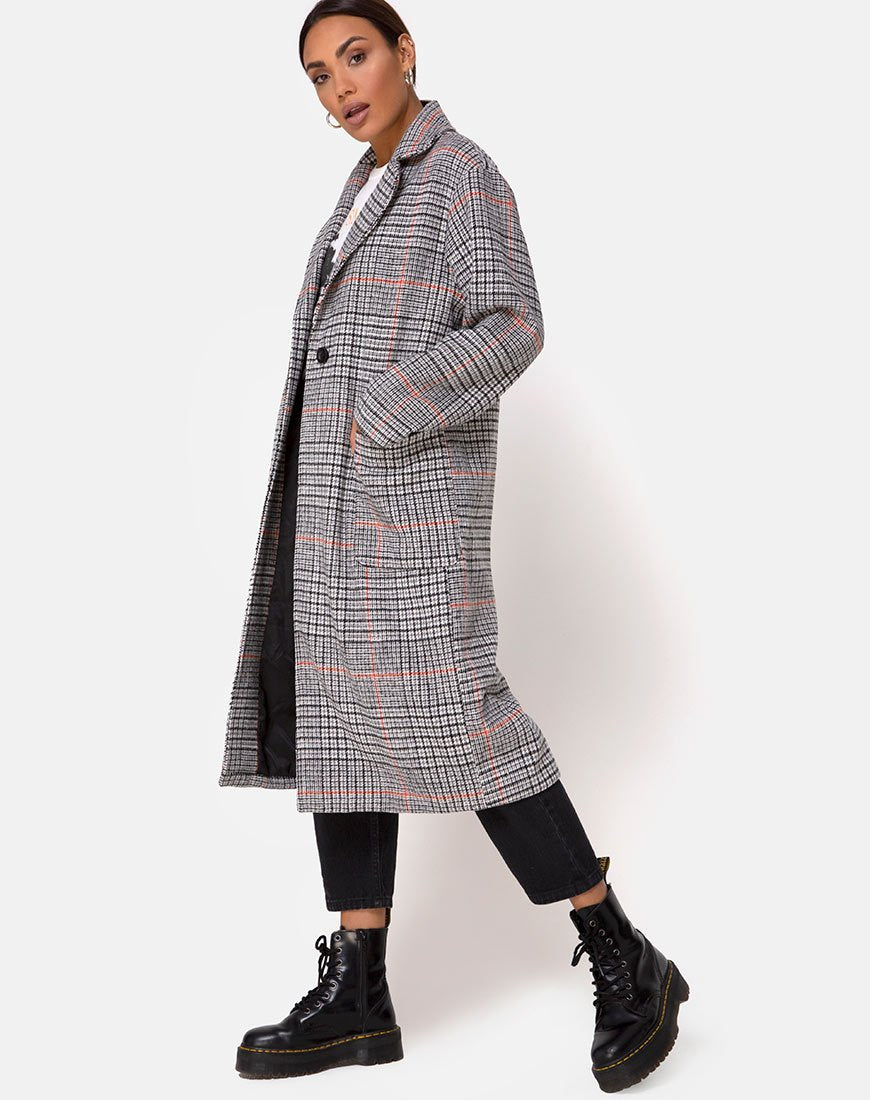 Afbeelding van Glenn Duster Coat in Glenn Check Orange