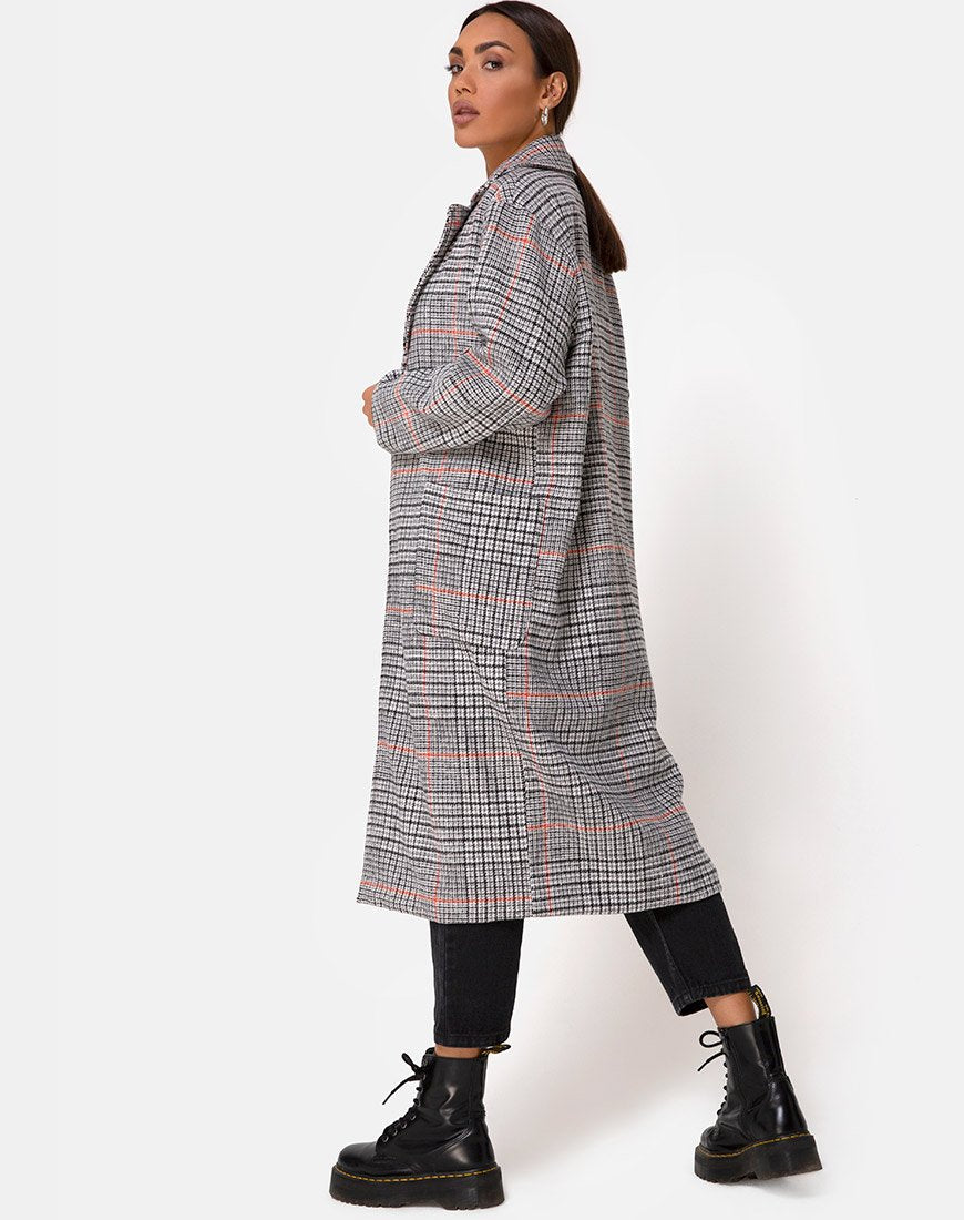 Afbeelding van Glenn Duster Coat in Glenn Check Orange
