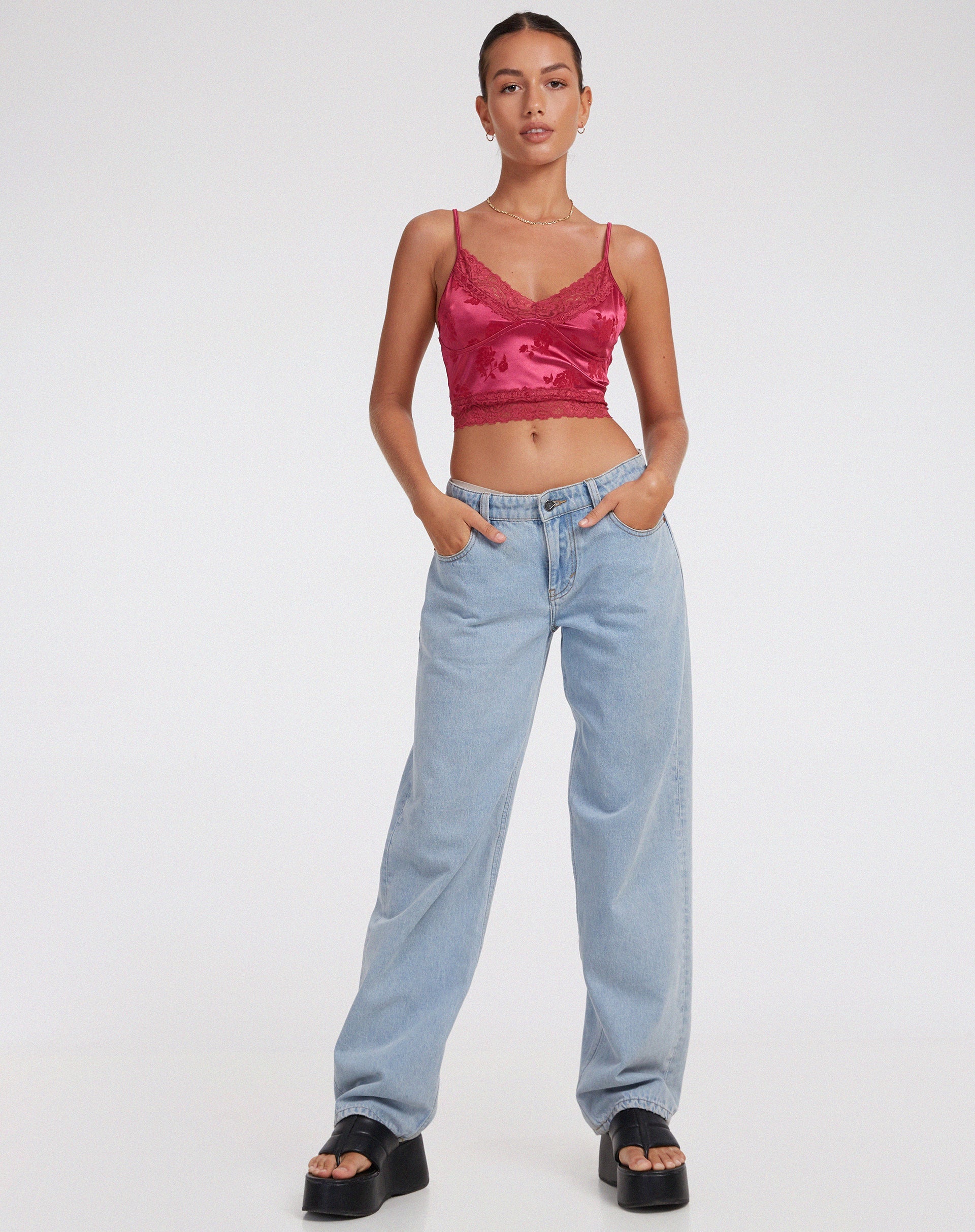 Afbeelding van Dyrana Crop Top in Rose Flock Magenta