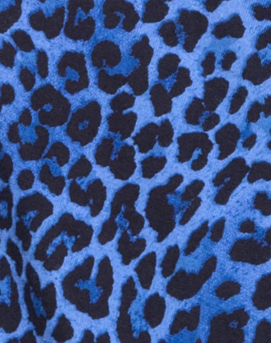 Afbeelding van Sunny Kiss Oversize T-shirt in Luipaard Koningsblauw