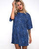 Afbeelding van Sunny Kiss Oversize T-shirt in Luipaard Koningsblauw