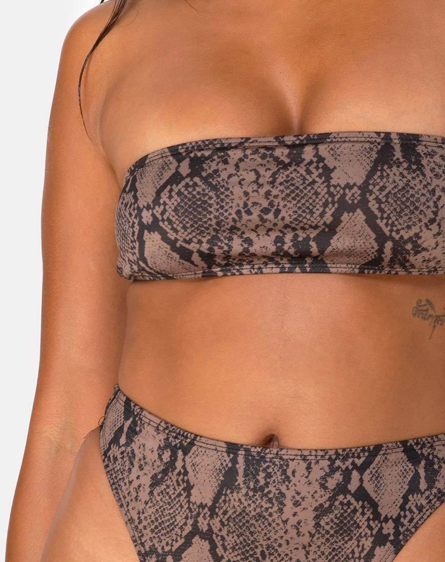 Afbeelding van Izarla Bikinitop in Snake Taupe