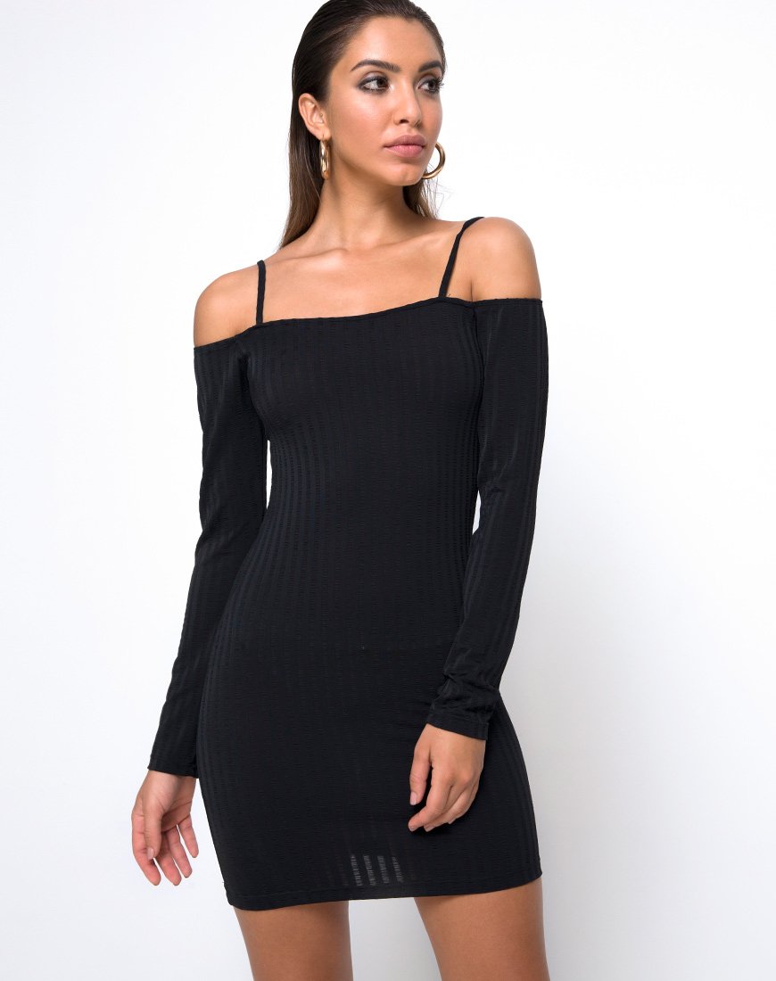 Jetty Bodycon Jurk in Zwart