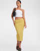 Afbeelding van Magata Midi rok in Jersey Plise Mustard