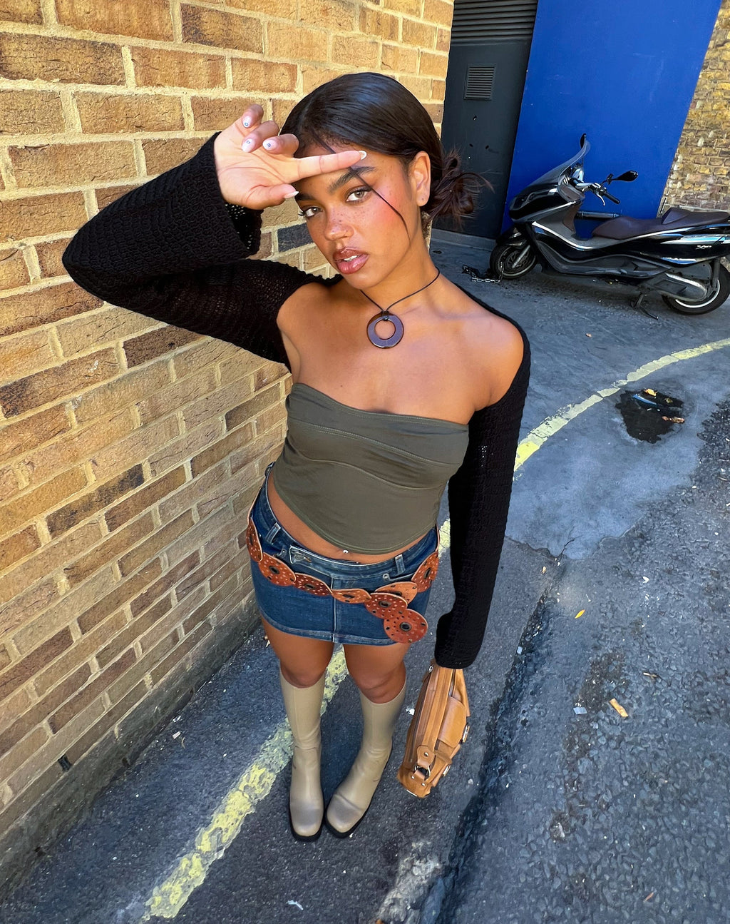 Chae Bandeau Top in Olijf