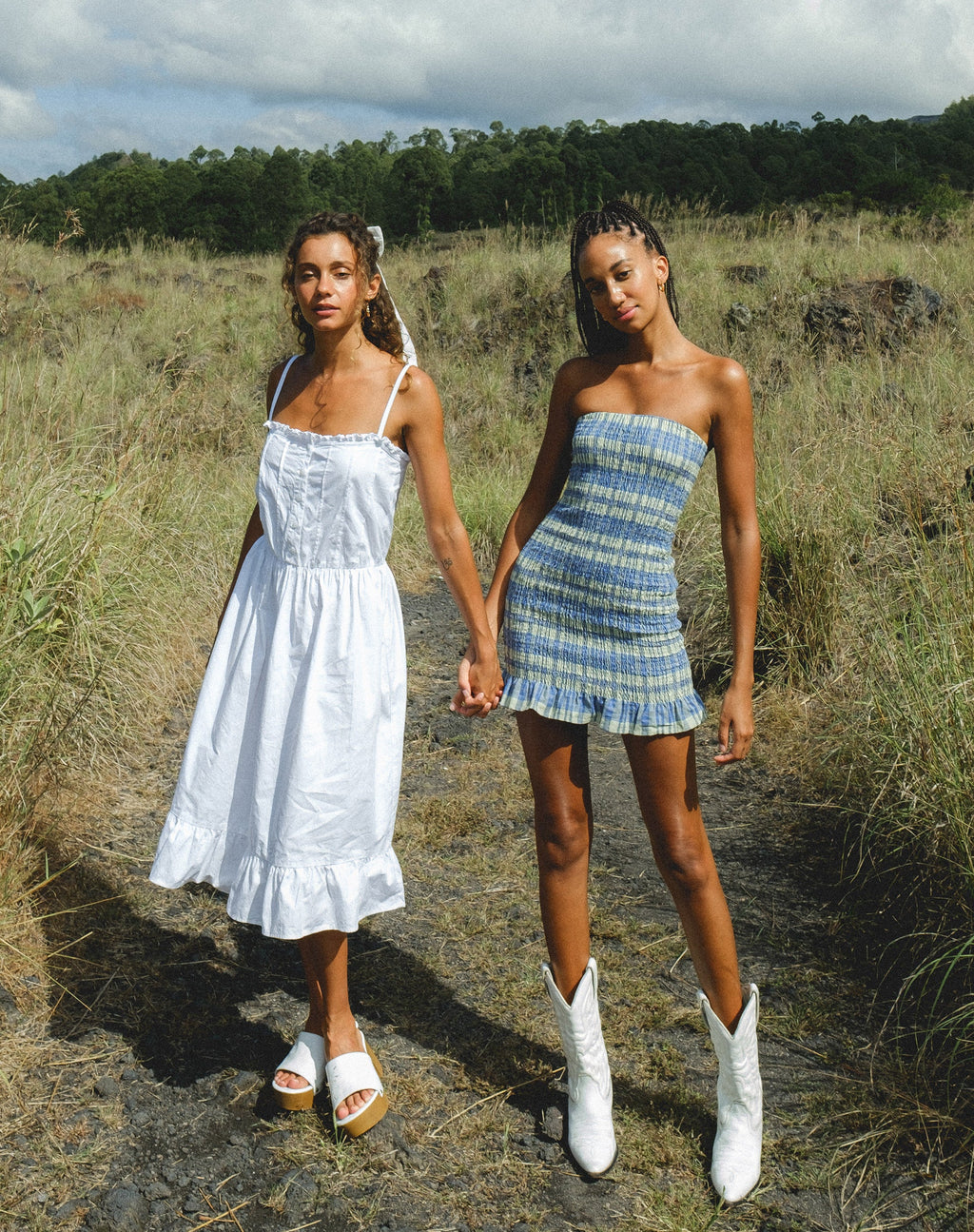 Takiyo Mini Dress in Colourpop Check Groen en Blauw