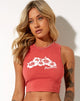 Afbeelding van Vasque Vest Top in Lycra Rood Hibiscus Paradijs