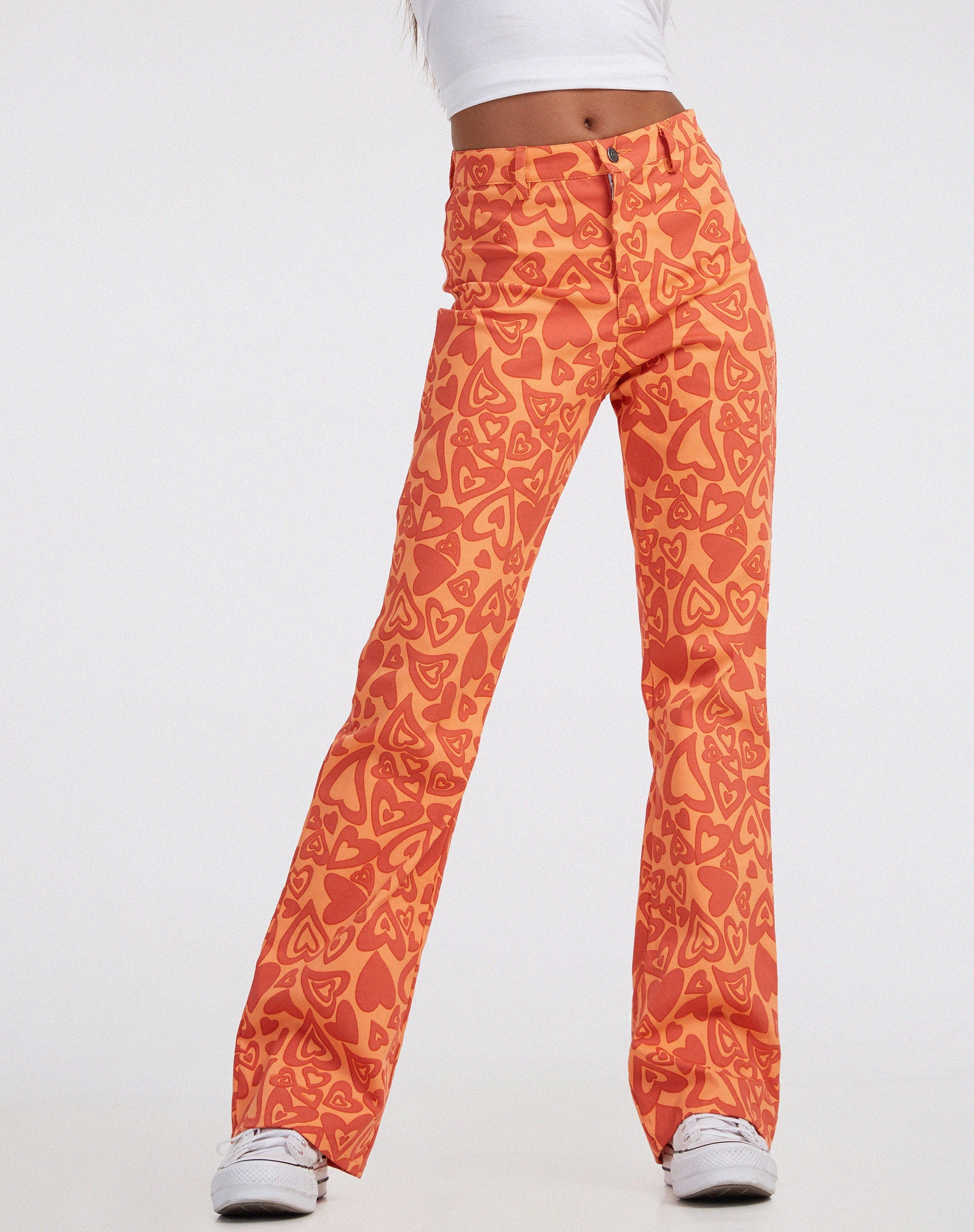 Afbeelding van Zoven Flare Broek in Retro Hart Oranje