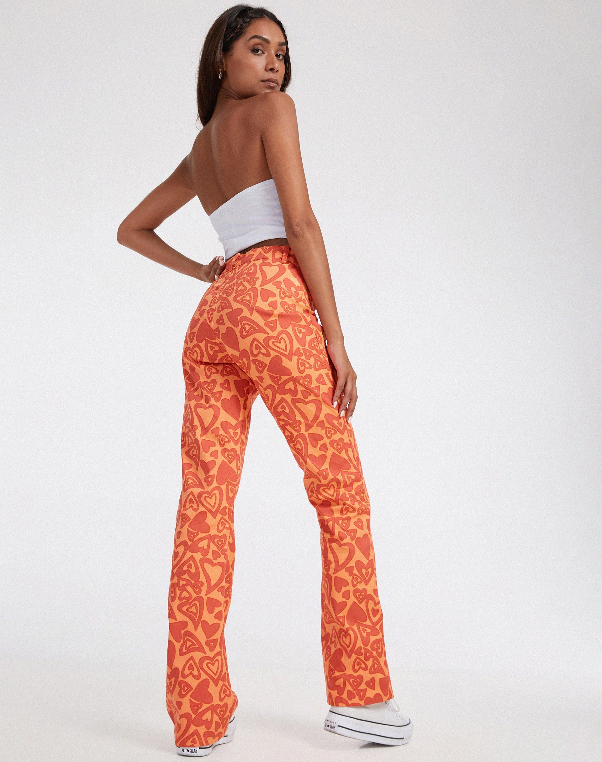 Afbeelding van Zoven Flare Broek in Retro Hart Oranje