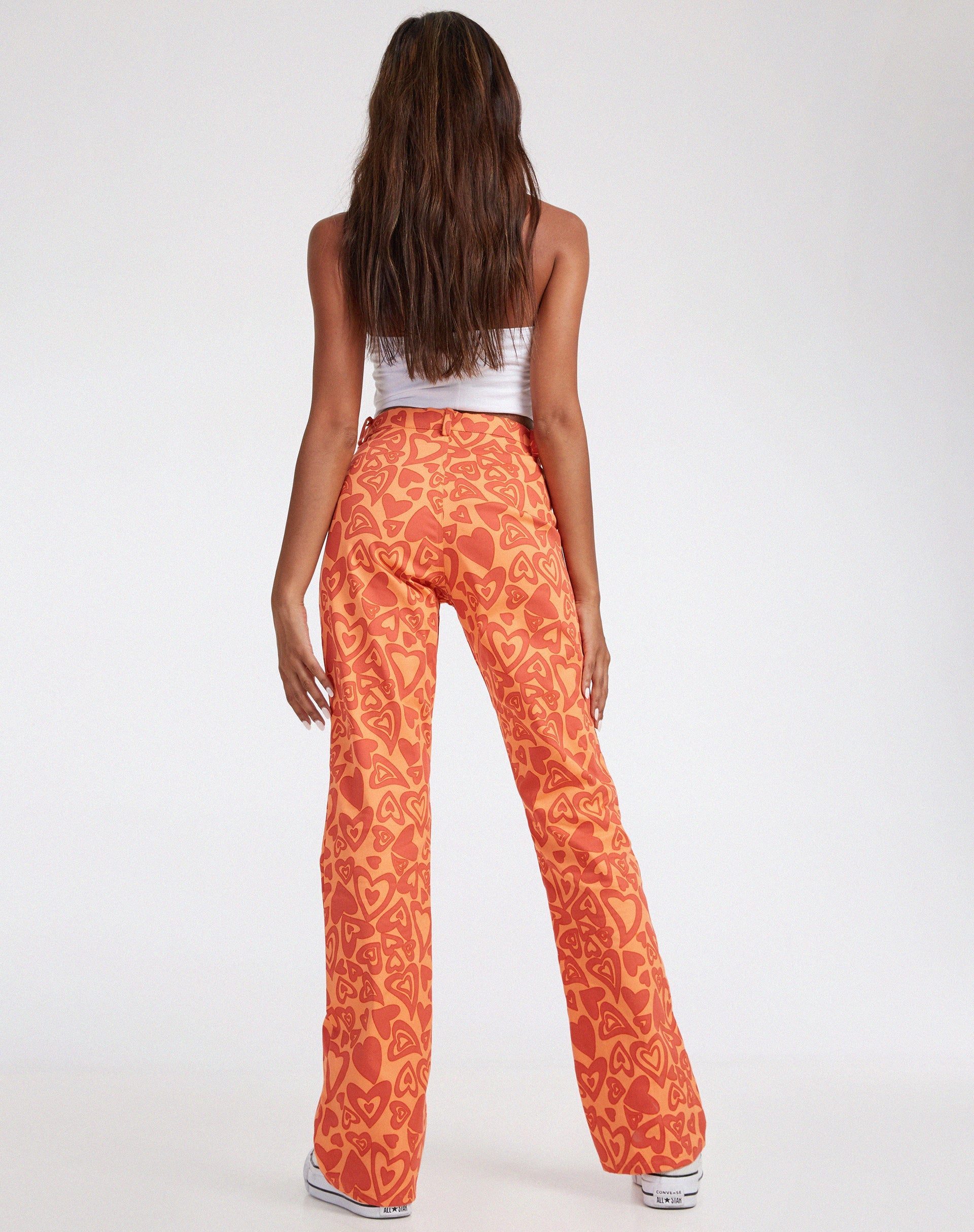 Afbeelding van Zoven Flare Broek in Retro Hart Oranje